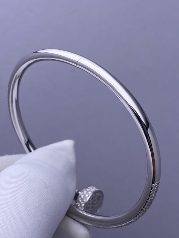 CARTIER JUSTE UN CLOU 18K WHITE GOLD BRACELET, CLASSIC MODEL, DIAMONDS - Ảnh 6