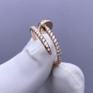 CARTIER JUSTE UN CLOU RING, SMALL MODEL,ROSE GOLD, HALF-PAVED