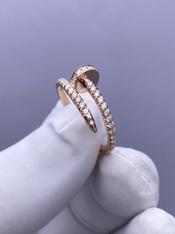 CARTIER JUSTE UN CLOU RING, SMALL MODEL,ROSE GOLD, HALF-PAVED