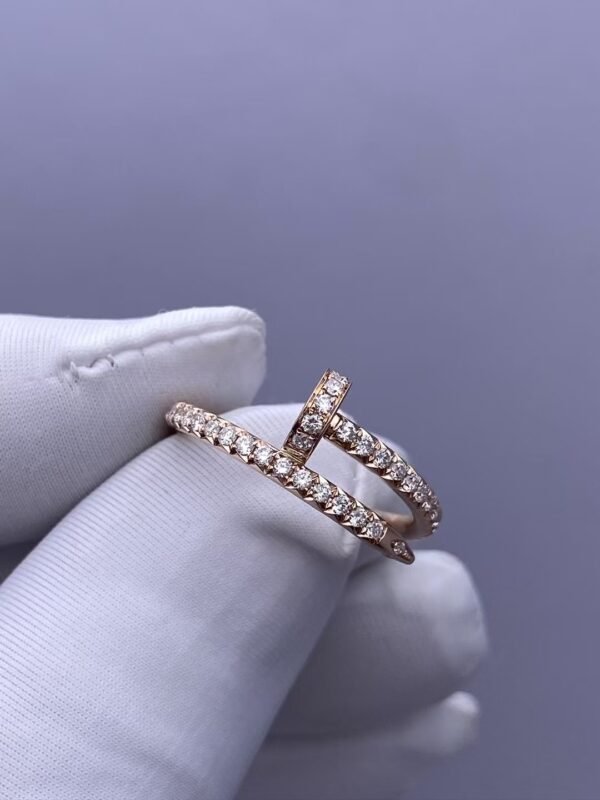 CARTIER JUSTE UN CLOU RING, SMALL MODEL,ROSE GOLD, HALF-PAVED - Ảnh 8