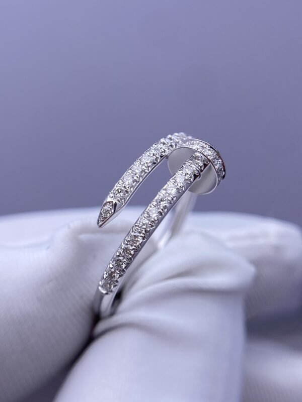 CARTIER JUSTE UN CLOU RING, SMALL MODEL, WHITE GOLD, HALF-PAVED - Ảnh 8