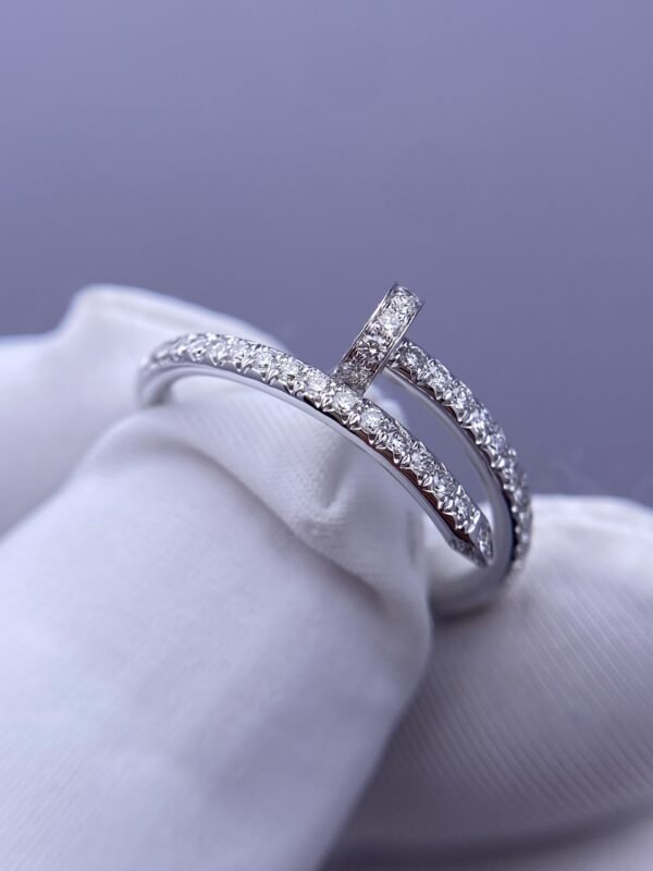 CARTIER JUSTE UN CLOU RING, SMALL MODEL, WHITE GOLD, HALF-PAVED - Ảnh 7