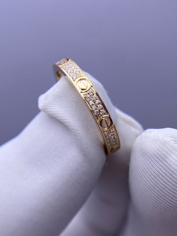 CARTIER LOVE RING, YELLOW GOLD, MINI MODEL, PAVED