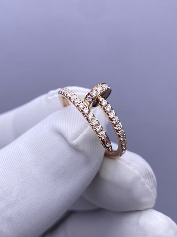 CARTIER JUSTE UN CLOU RING, SMALL MODEL,ROSE GOLD, HALF-PAVED - Ảnh 3
