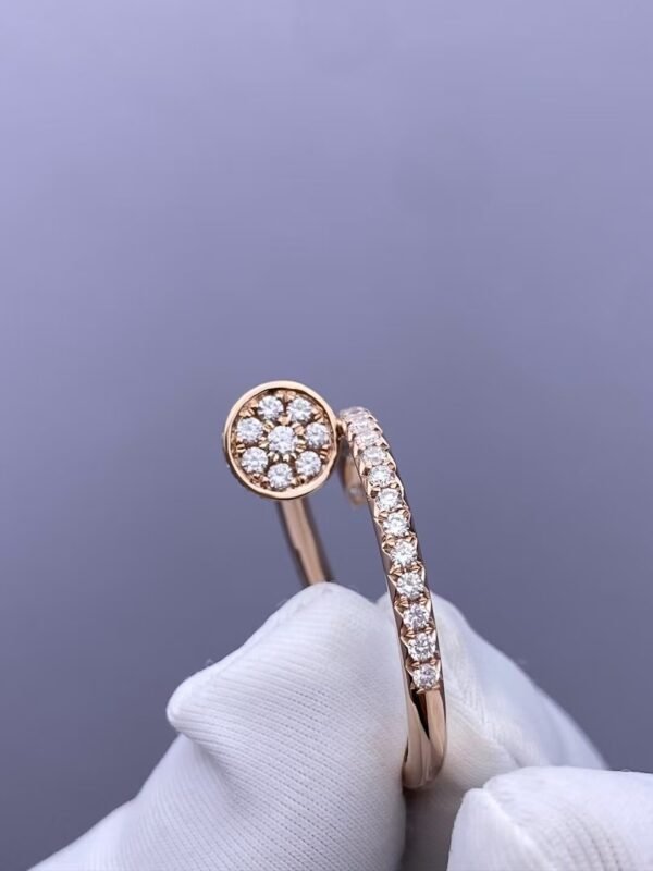 CARTIER JUSTE UN CLOU RING, SMALL MODEL,ROSE GOLD, HALF-PAVED - Ảnh 5