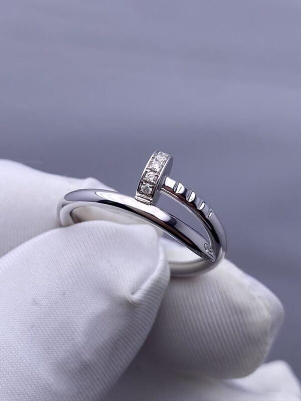 CARTIER JUSTE UN CLOU RING, WHITE GOLD,SMALL MODEL, DIAMONDS - Ảnh 3