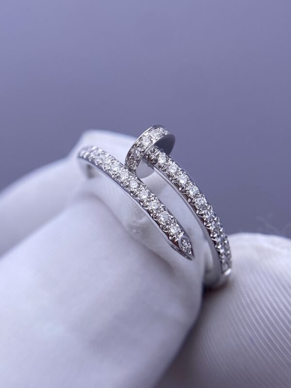CARTIER JUSTE UN CLOU RING, SMALL MODEL, WHITE GOLD, HALF-PAVED
