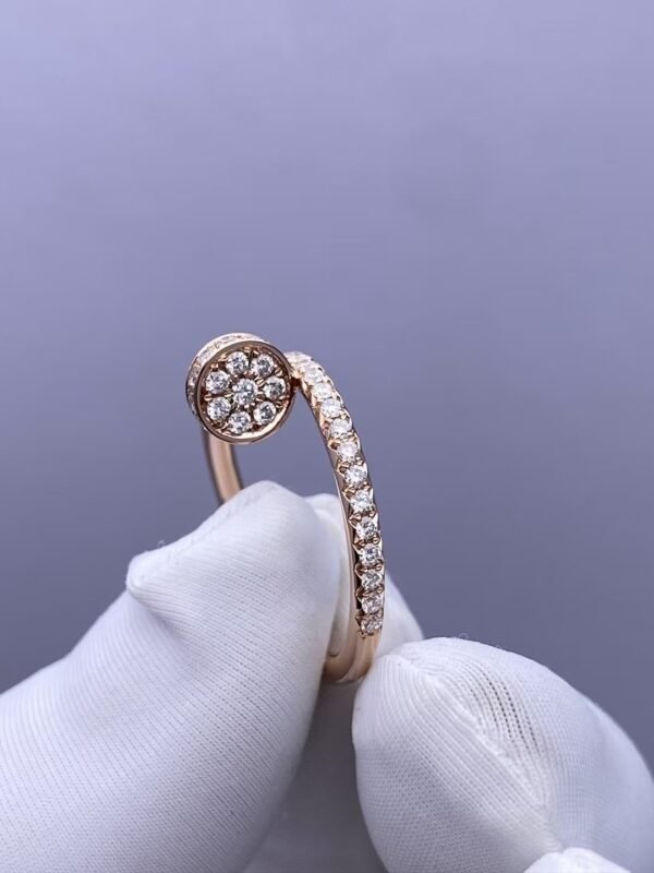 CARTIER JUSTE UN CLOU RING, SMALL MODEL,ROSE GOLD, HALF-PAVED - Ảnh 6